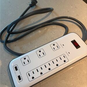 Advanced Surge Protector with USB Ports - White